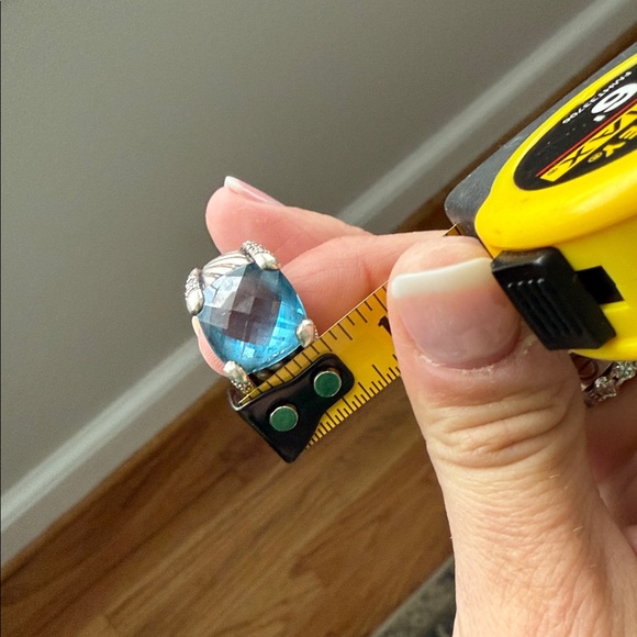 100% Authentic David Yurman blue Topaz/diamond ring size 7 - Picture 9 of 9